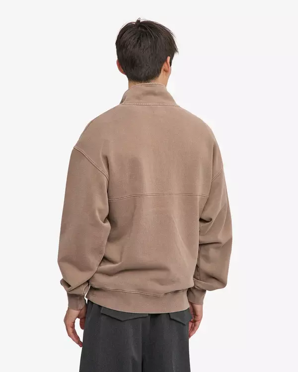 Colorful Standard Organic Quarter Zip Unisex Faded Khaki
